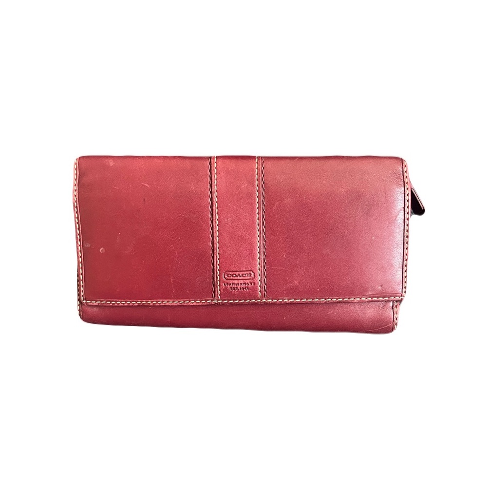 Vintage Burgundy Coach Leather Women's Wallet